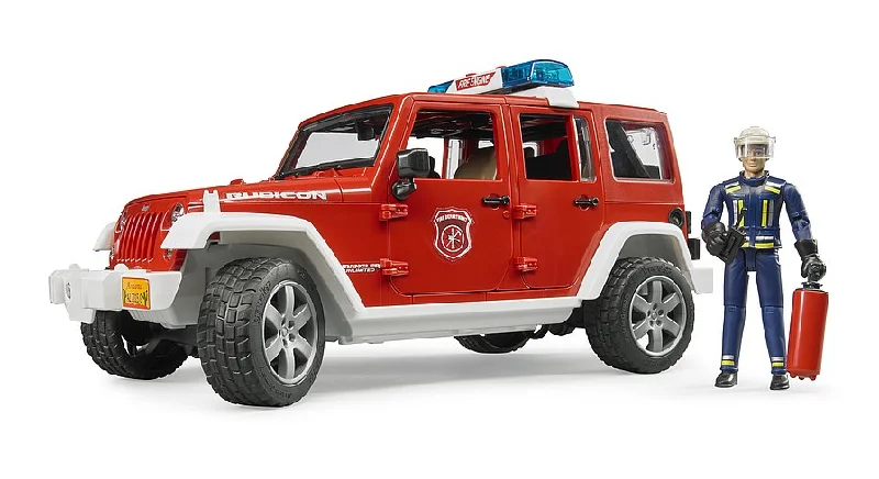 bruder Jeep Wrangler Unlimited Rubicon Fire Brigade mit Spielfigur