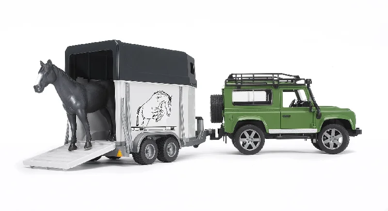 bruder Land Rover Defender mit Pferdeanhänger