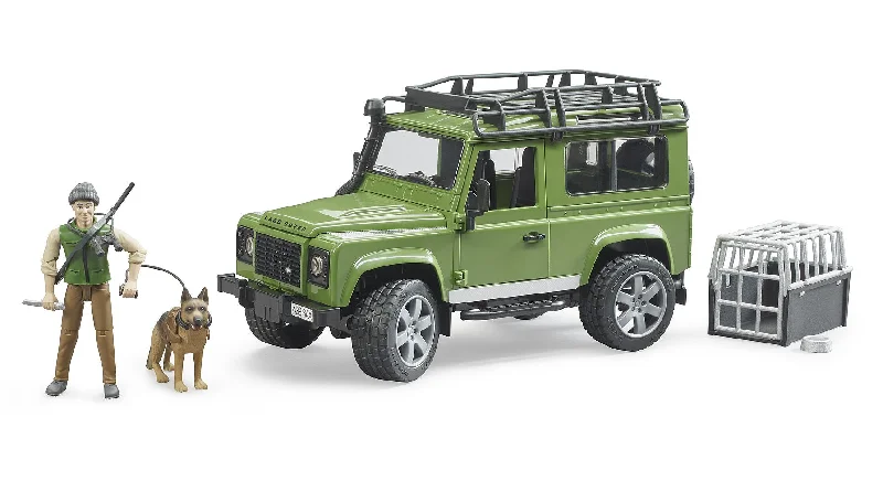 bruder Land Rover Defender Station Wagon mit Ranger und Hund