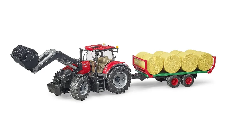 bruder Traktor Case IH Optum 300CVX mit Frontlader und Ballentransporter