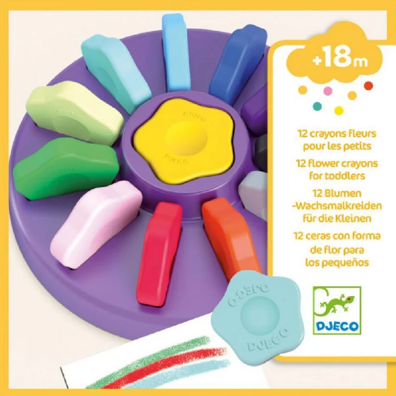 Djeco 12 Flower Crayons For Little Ones