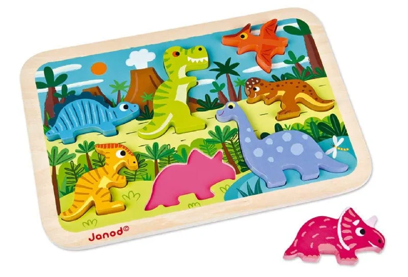 Janod Dinosaur 3D Chunky Wooden Puzzle