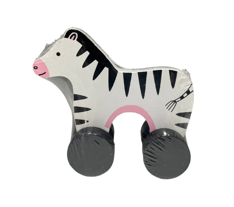 Mini Wooden Safari Roller Animal - Zebra