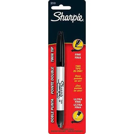 Sharpie Twin Tip Permanent Marker, Black (Sanford)