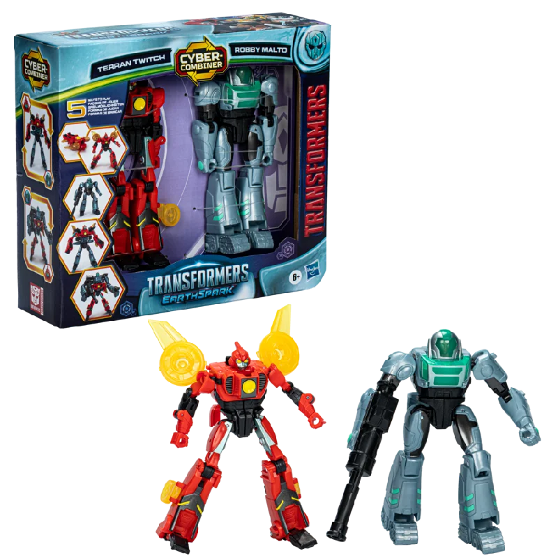 Transformers Earthspark Cyber-Combiner Terran Twitch And Robby Malto