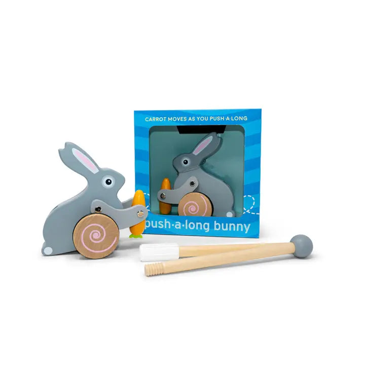 Wooden Bunny Roll-Along Push Toy