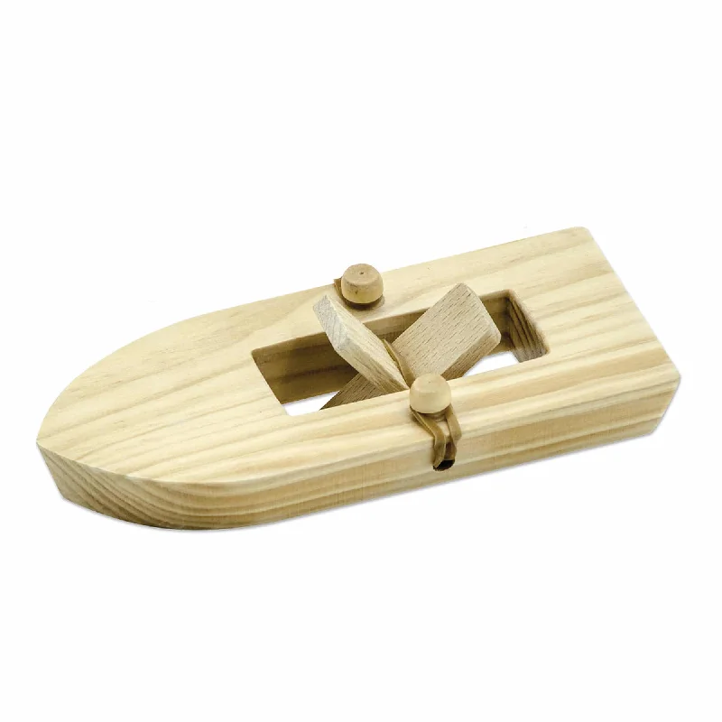 Wooden Rubber Band Paddle Boat