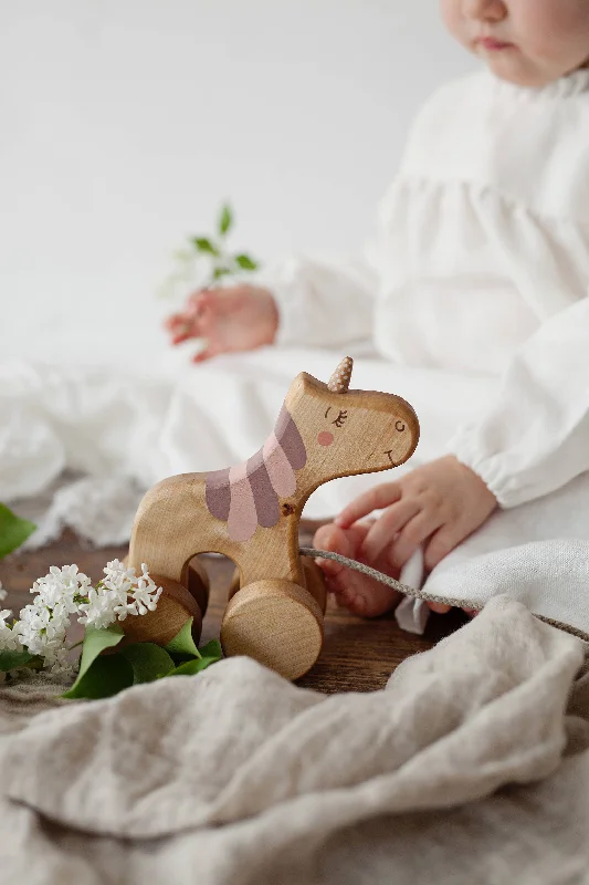 Wooden Unicorn Pull Toy