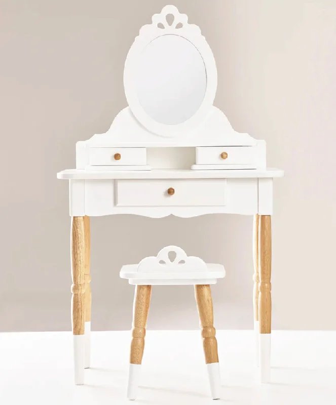 Wooden Vanity Dressing Table and Chair