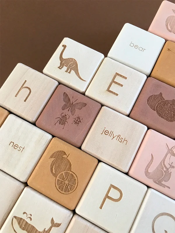 Alphabet Wooden Blocks - Rose