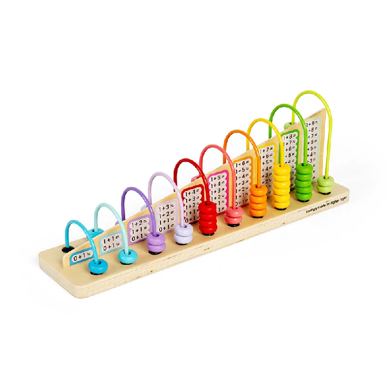 Bigjigs Toys Wooden Colourful Rainbow Counting Abacus