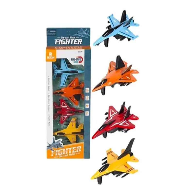 Pack of 4 Die Cast Metal Fighter Plane