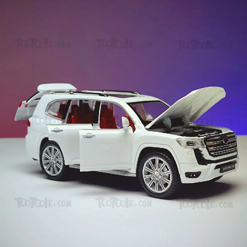 Diecast Land Cruiser LC300 SUV Pull Back Car Model with Sound Light