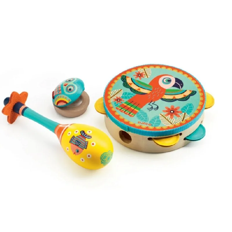 Djeco - Animambo Wooden Set Of 3 Music Instruments