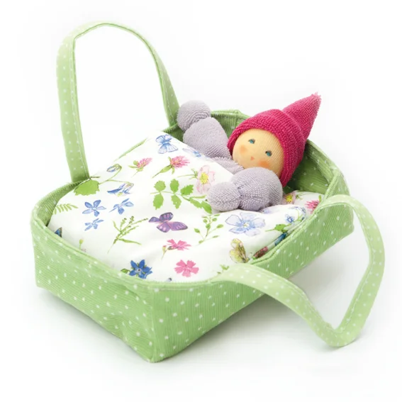 Nanchen Natur Doll and Bed Set · Green