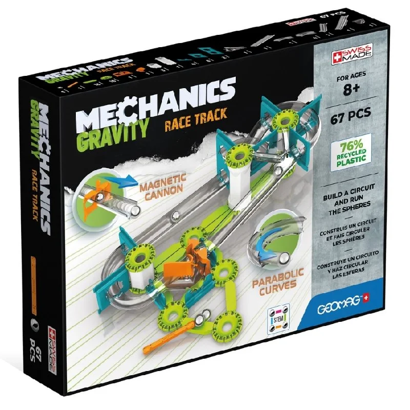 Geomag - Mechanics Gravity Recycled: Race Track Recycled Plastic 67 Pieces