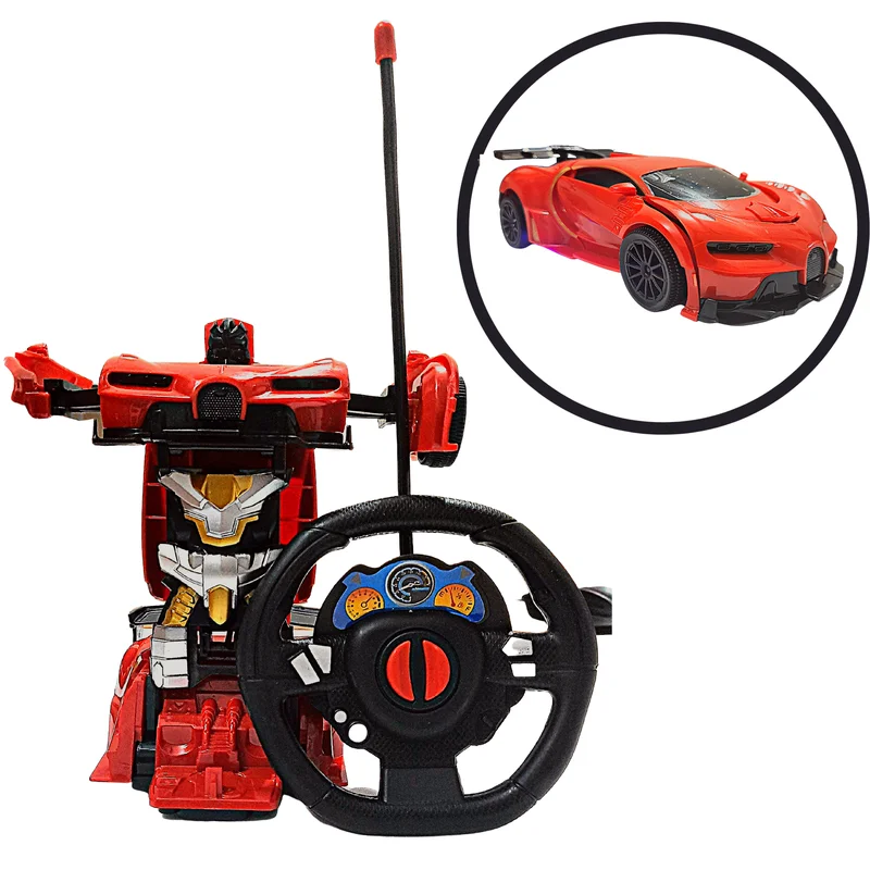 Remote Control Car | Robotic Car |  Transformers Toys | Bugatti Veyron (Red Big Transform RC Car)