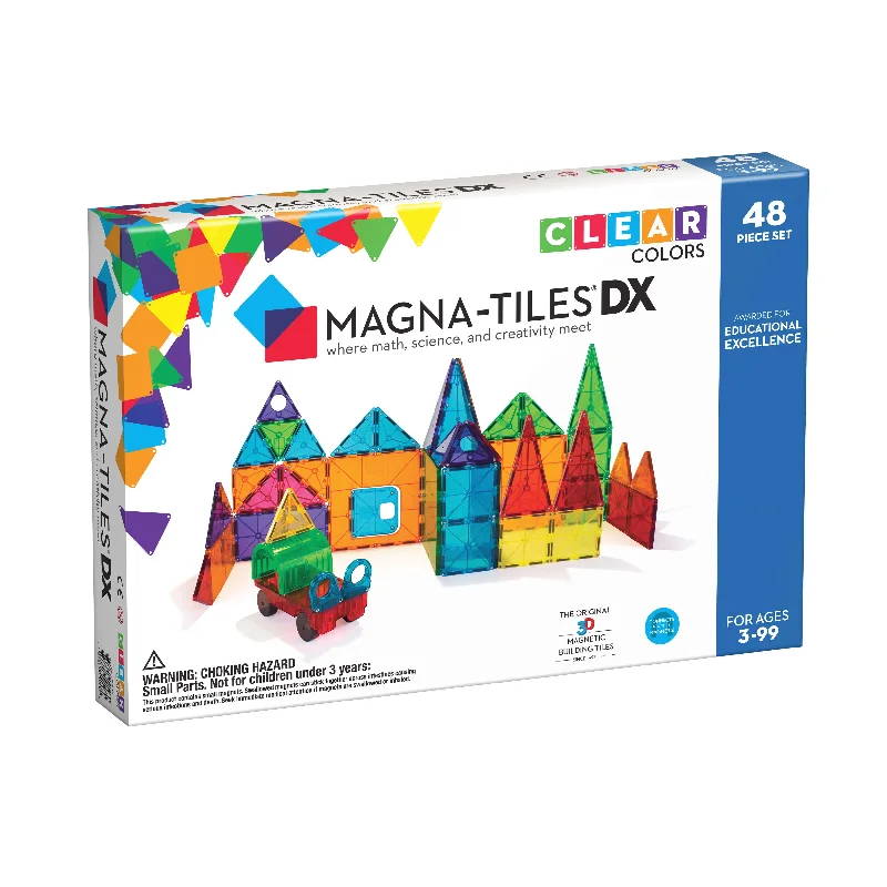 MAGNA-TILES Tiles Clear Colors 48-Piece Deluxe Set