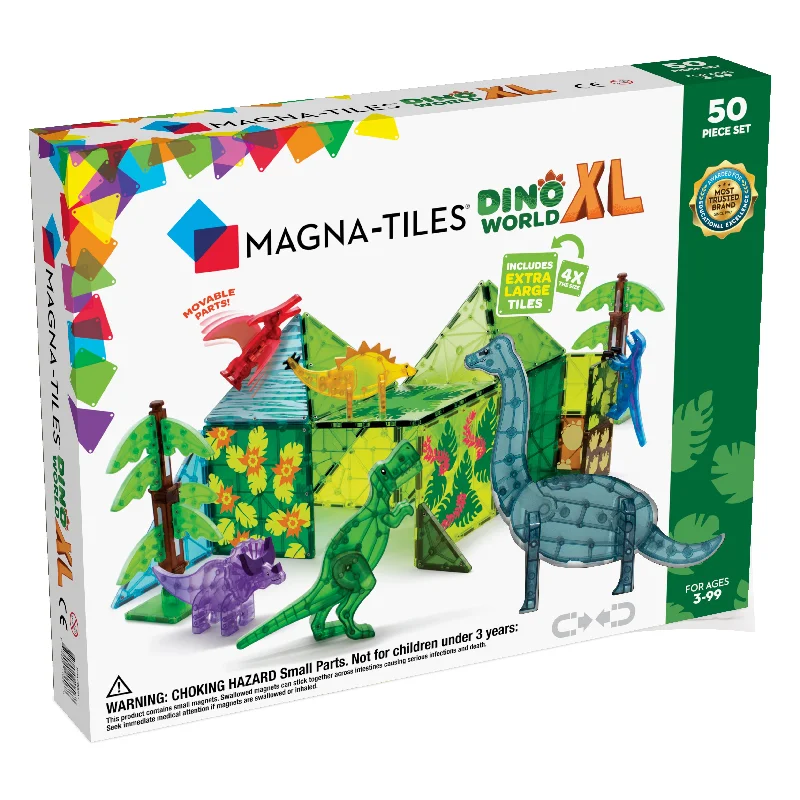 MAGNA-TILES Tiles Dino World XL 50-Piece Set