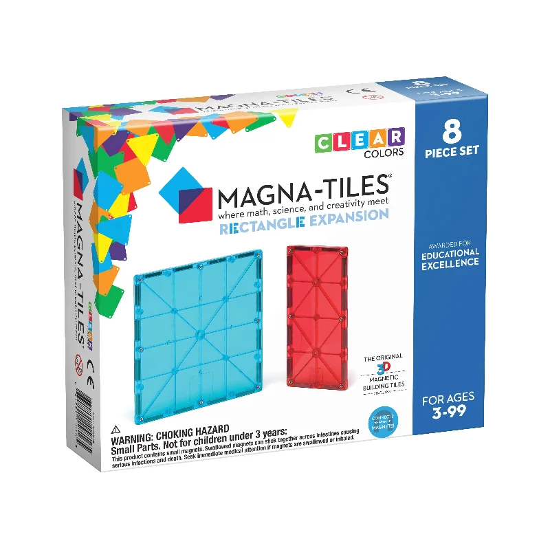 MAGNA-TILES Tiles Rectangles 8-Piece Expansion Set