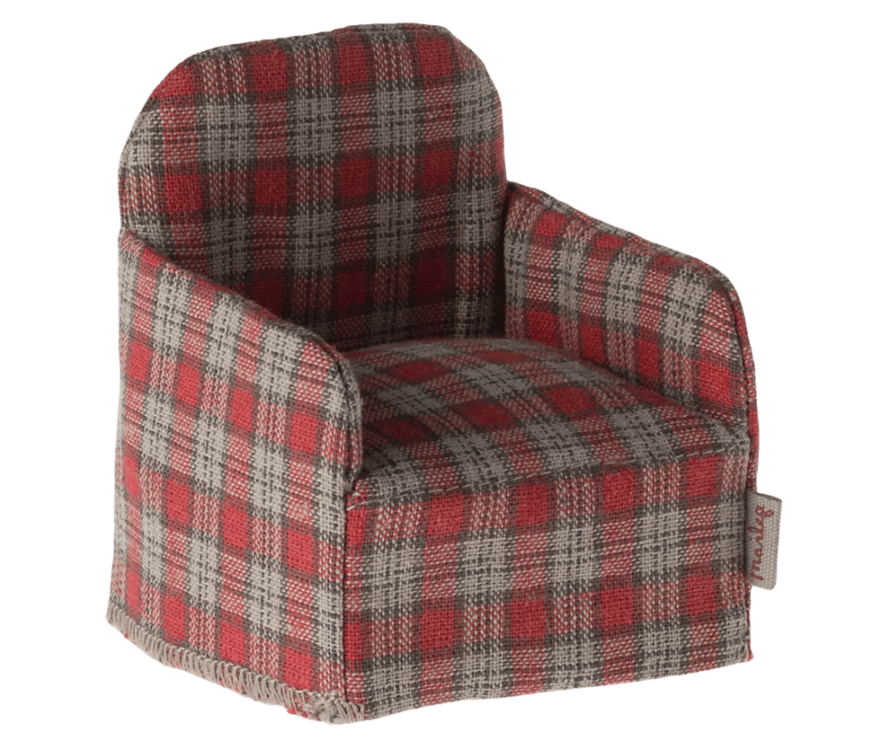 Maileg: Chair, Mouse - Red checker