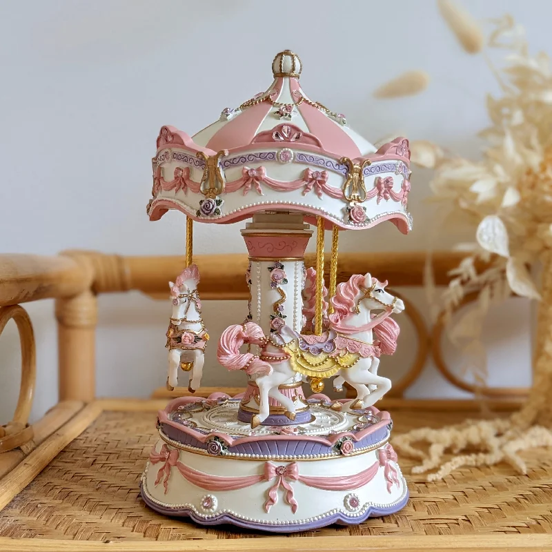 Musical Box Revolving Horse Carousel Princess Pink Best Seller