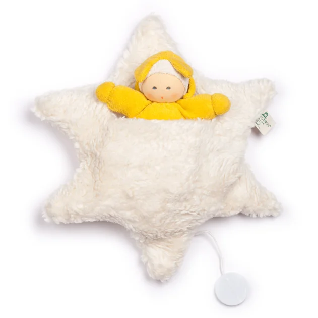 Sale Nanchen Natur Waldorf Star Music Doll, Yellow