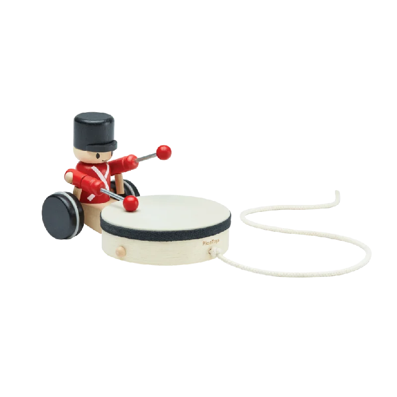 PlanToys Pull Along Drummer Toddler Toys Musical Intruments for Toddlers 12m+