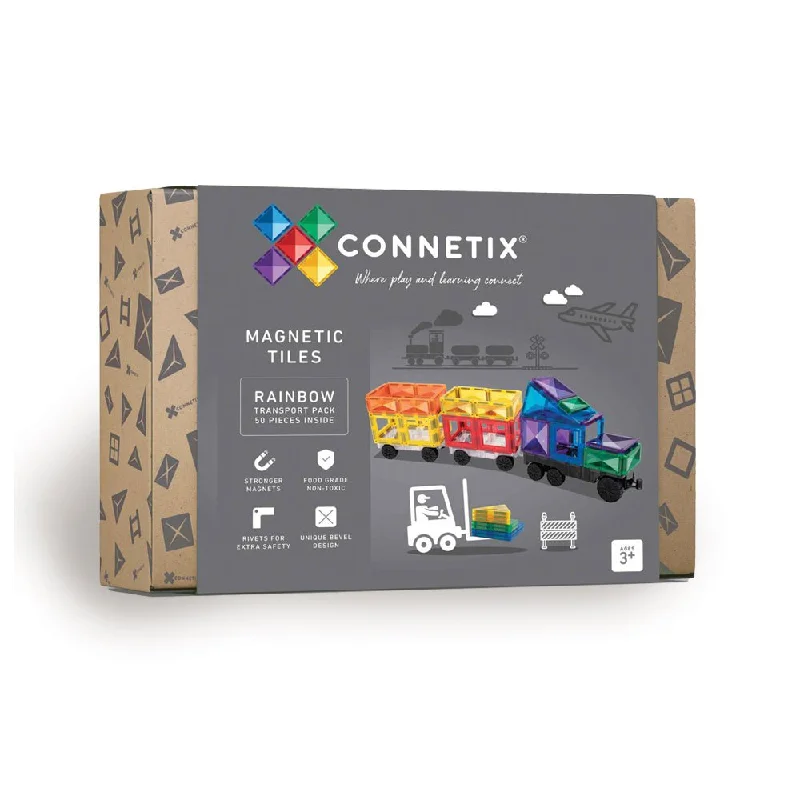 Rainbow Transport Pack 50 Piece | Connetix Tiles