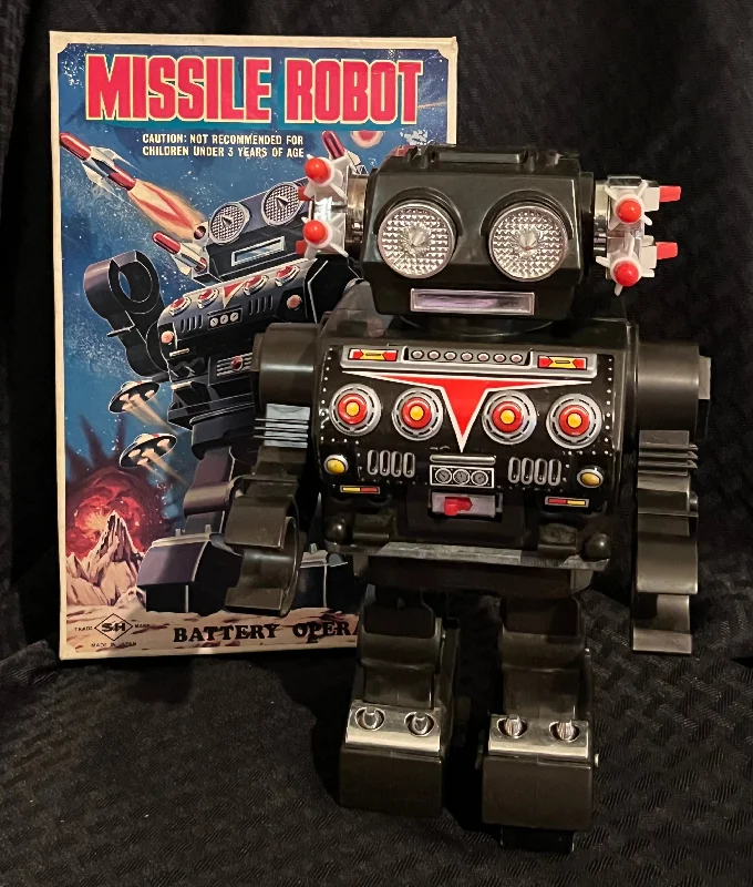 Vintage Horikawa Japan Battery Operated Missle Robot