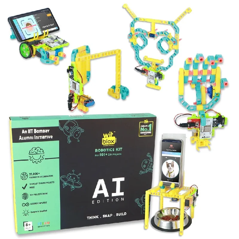 Robotics with AI kit || DIY STEM Projects with AI-based applications  || Plug & Fit Modular Electronics Circuits || Arduino Compatible