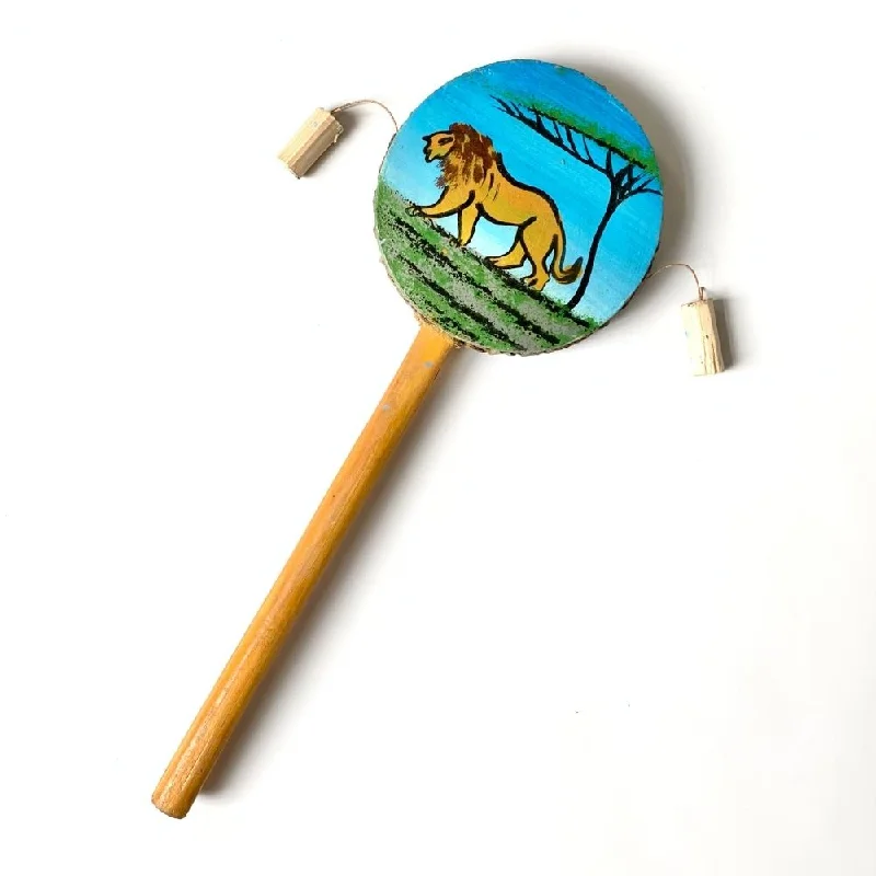 Hand-painted Tic Toc Drum - Lion