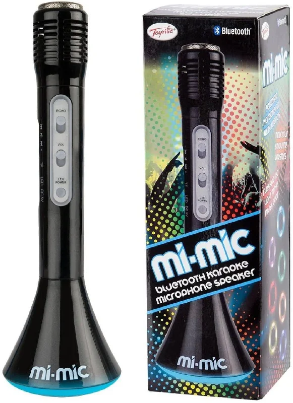 MI-MIC Karaoke Microphone Speaker with Wireless Bluetooth and LED Lights, Black